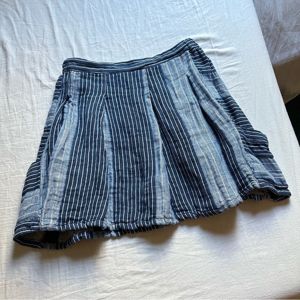 Ace & Jig blue striped mini‎ skirt